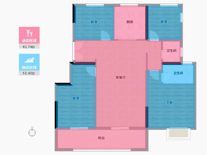 安徽省-合肥市-兴港和昌湖畔云栖-103.94-户型库-动静分区