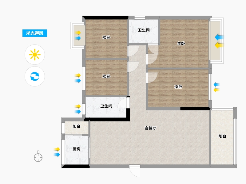 湖北省-宜昌市-建投见山-107.50-户型库-采光通风