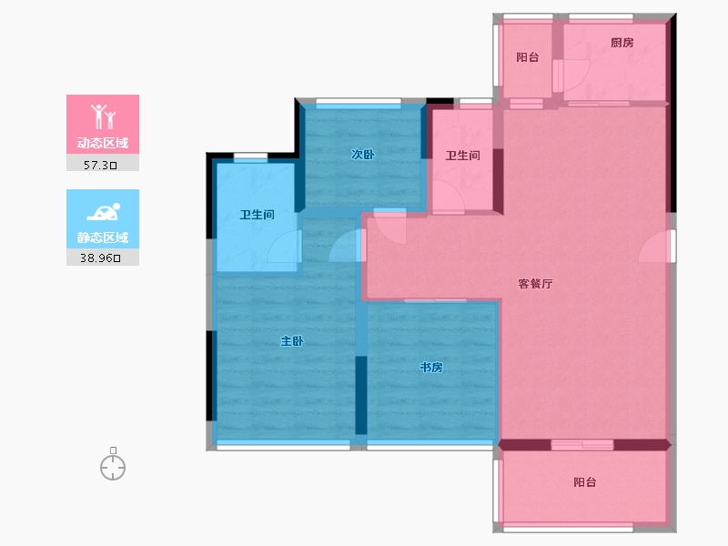 云南省-昆明市-鱼先生的社区-86.00-户型库-动静分区