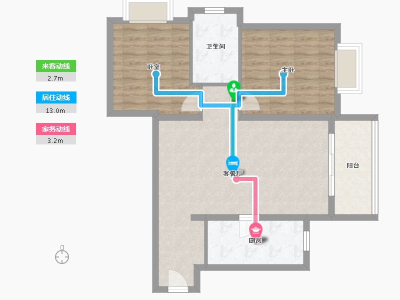 上海-上海市-瑞虹新城·瑧庭-72.02-户型库-动静线