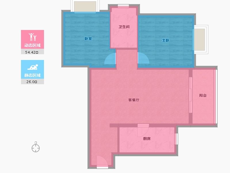 上海-上海市-瑞虹新城·瑧庭-72.02-户型库-动静分区