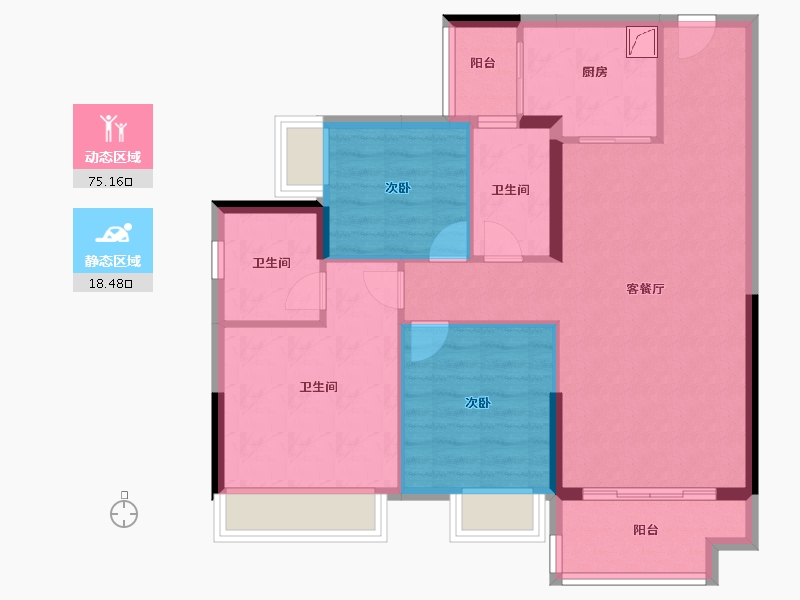 广东省-肇庆市-海伦堡·和悦珑庭-84.00-户型库-动静分区