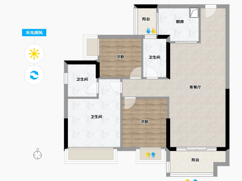 广东省-肇庆市-海伦堡·和悦珑庭-84.00-户型库-采光通风