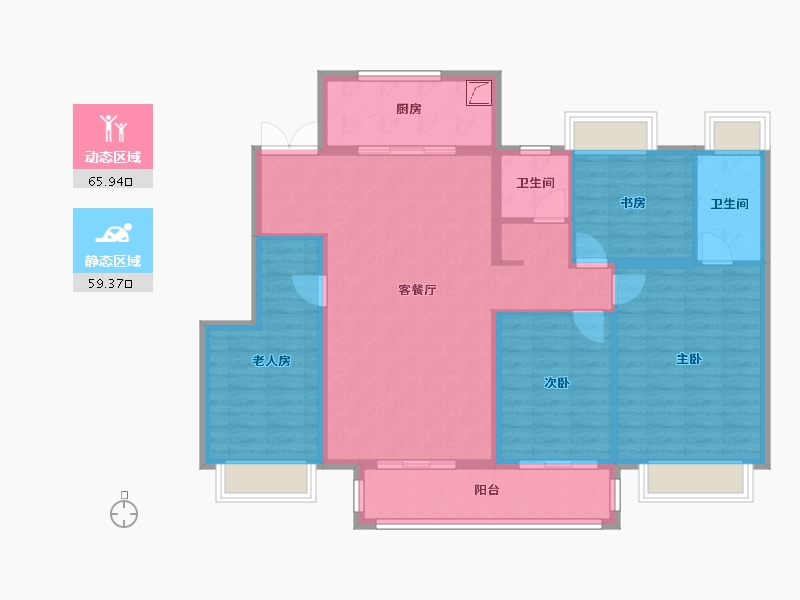 江苏省-盐城市-均和华府-128.00-户型库-动静分区