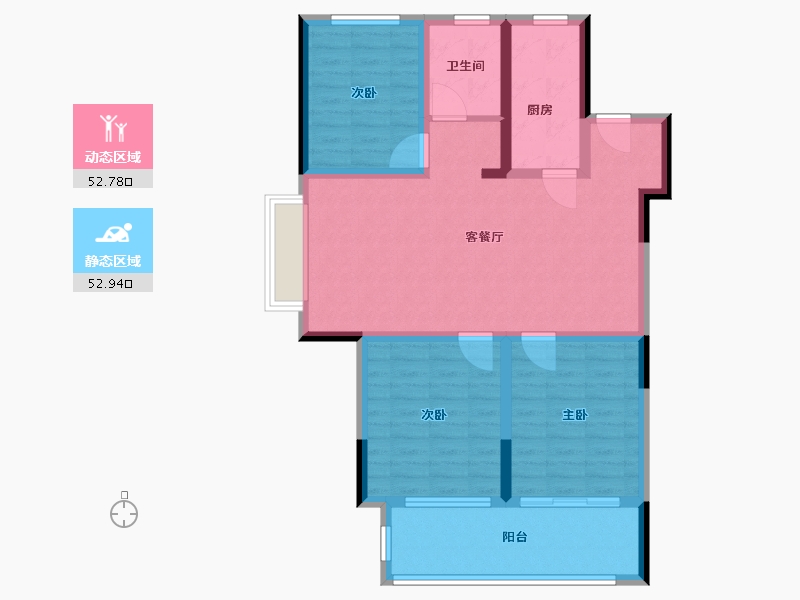 安徽省-淮北市-淮海翰府-94.40-户型库-动静分区