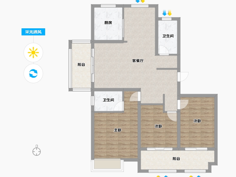 江苏省-徐州市-万园-102.00-户型库-采光通风