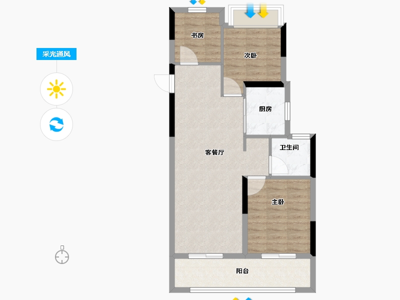 浙江省-绍兴市-元垄紫辰府-68.00-户型库-采光通风