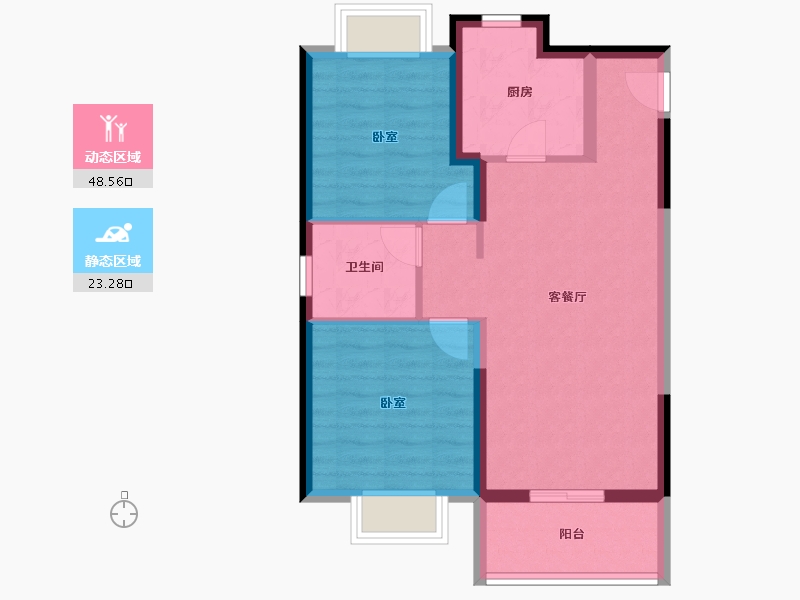 上海-上海市-御桥博翠-64.00-户型库-动静分区