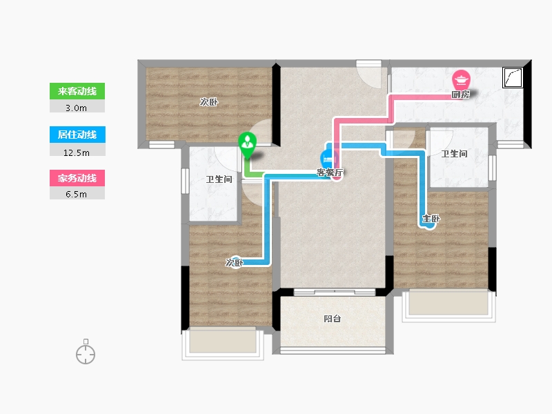 广东省-肇庆市-海伦堡·和悦珑庭-80.00-户型库-动静线