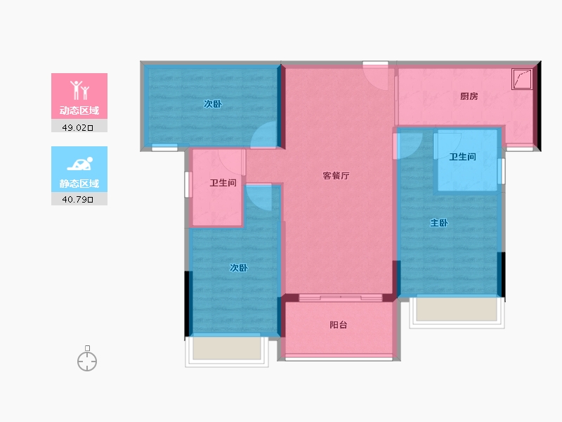 广东省-肇庆市-海伦堡·和悦珑庭-80.00-户型库-动静分区