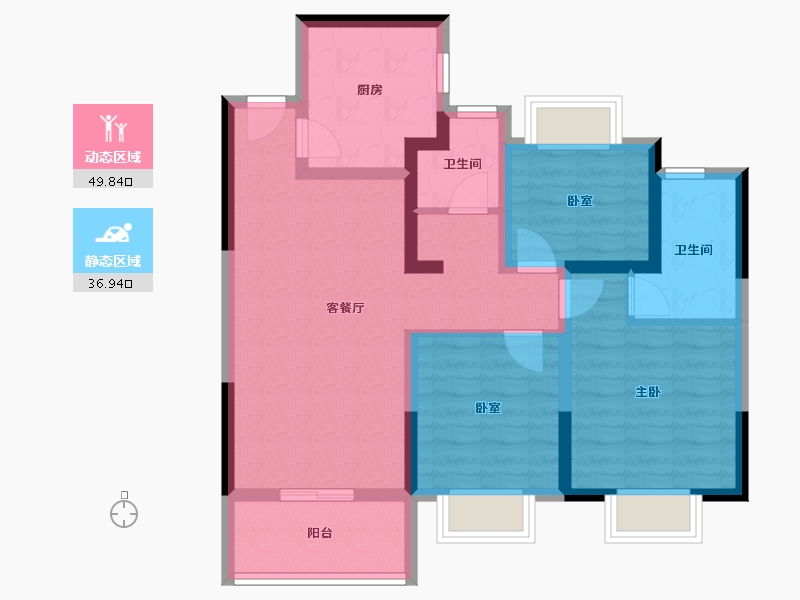 上海-上海市-御桥博翠-76.00-户型库-动静分区