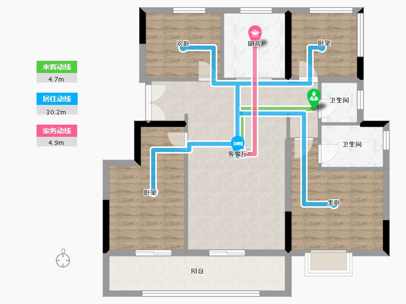 安徽省-合肥市-兴港和昌湖畔云栖-103.94-户型库-动静线