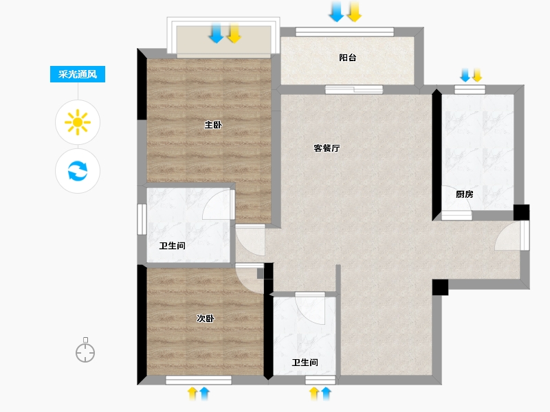 四川省-泸州市-三溪酒城中心-92.00-户型库-采光通风