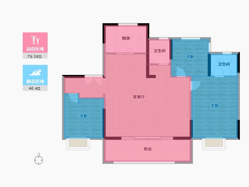 安徽省-合肥市-兴港和昌湖畔云栖-114.40-户型库-动静分区