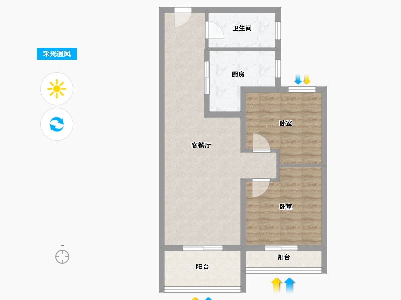 上海-上海市-招商虹玺-71.21-户型库-采光通风