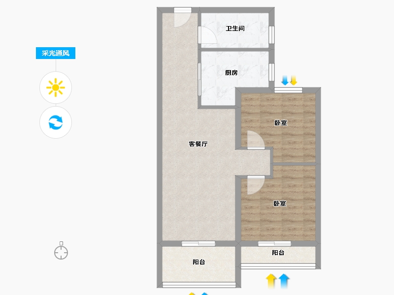 上海-上海市-招商虹玺-68.00-户型库-采光通风