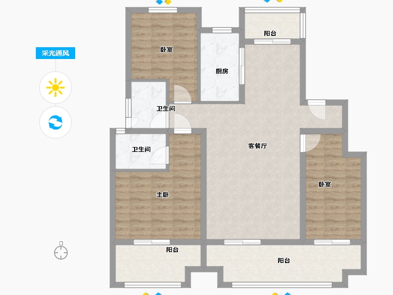 河南省-周口市-建业桂园-新桂-105.00-户型库-采光通风