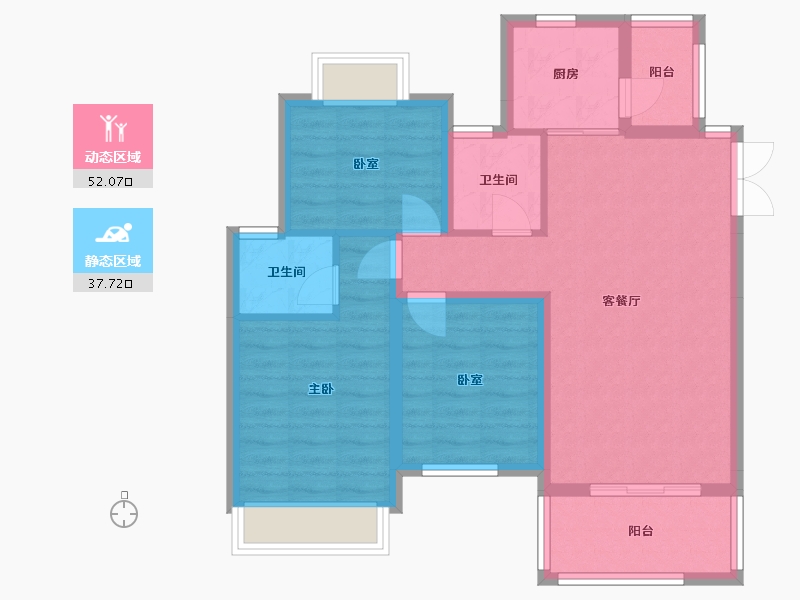 四川省-成都市-嘉裕第六洲-98.00-户型库-动静分区