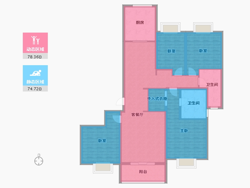 上海-上海市-瑞虹新城·瑧庭-137.21-户型库-动静分区