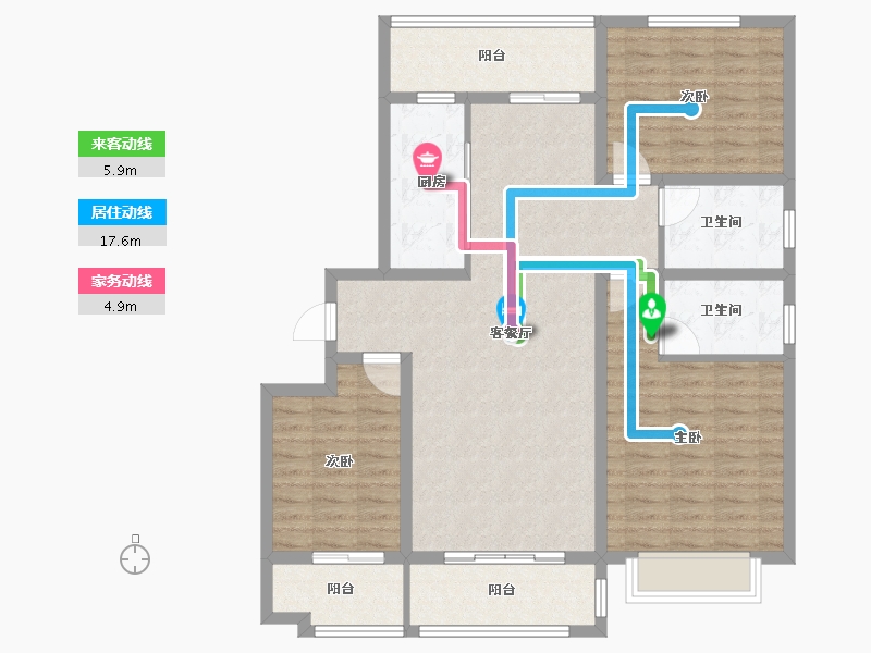 山东省-聊城市-润诚·学府里-110.60-户型库-动静线