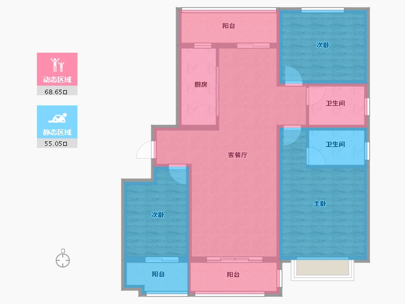 山东省-聊城市-润诚·学府里-110.60-户型库-动静分区