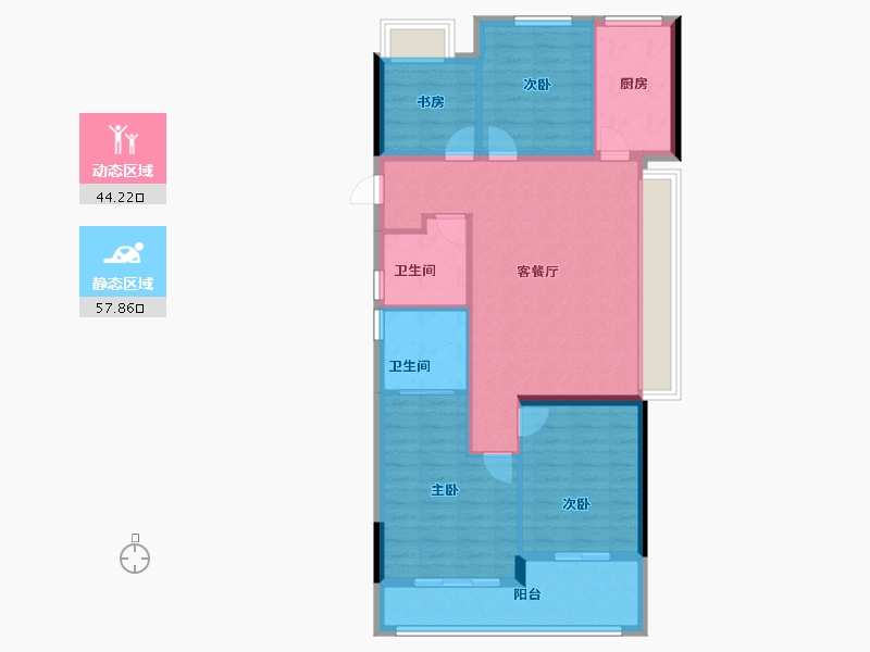 浙江省-绍兴市-元垄紫辰府-92.00-户型库-动静分区