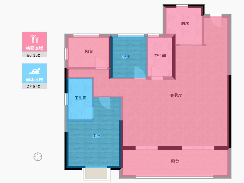 安徽省-合肥市-润城中心-103.20-户型库-动静分区