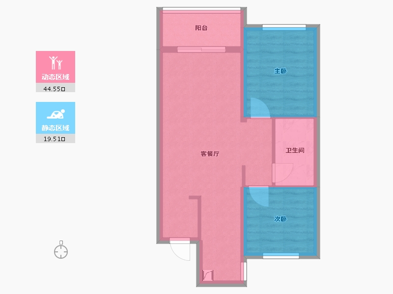 河北省-唐山市-新城瑞府-56.83-户型库-动静分区