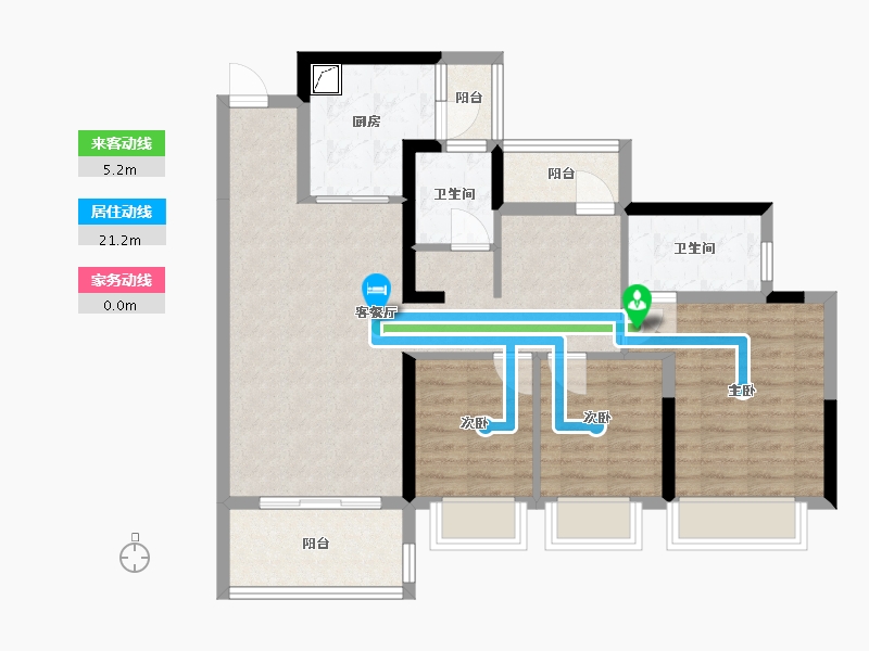 广东省-惠州市-灿邦珑延观邸-106.00-户型库-动静线