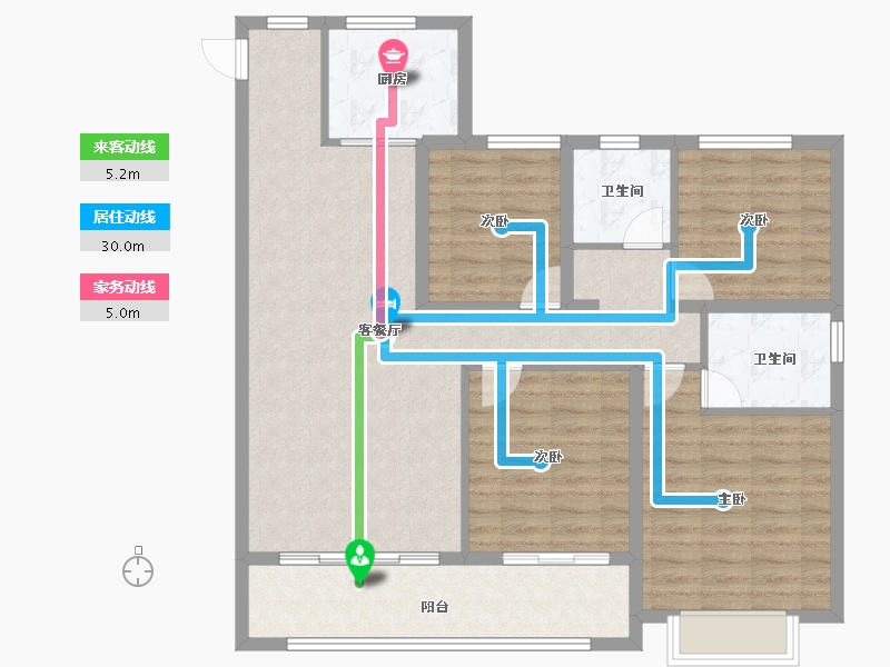 山东省-聊城市-润诚·学府里-106.40-户型库-动静线