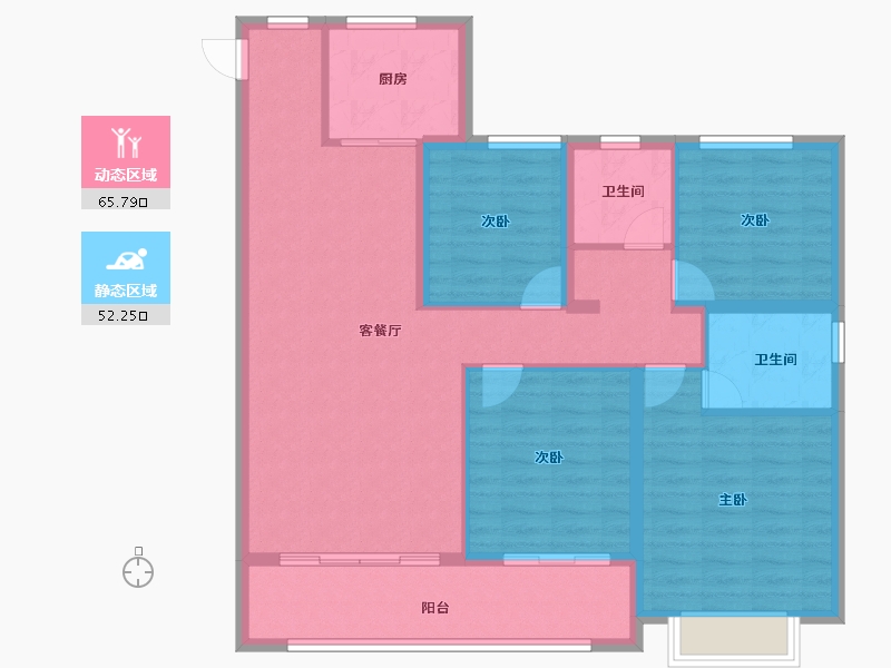 山东省-聊城市-润诚·学府里-106.40-户型库-动静分区