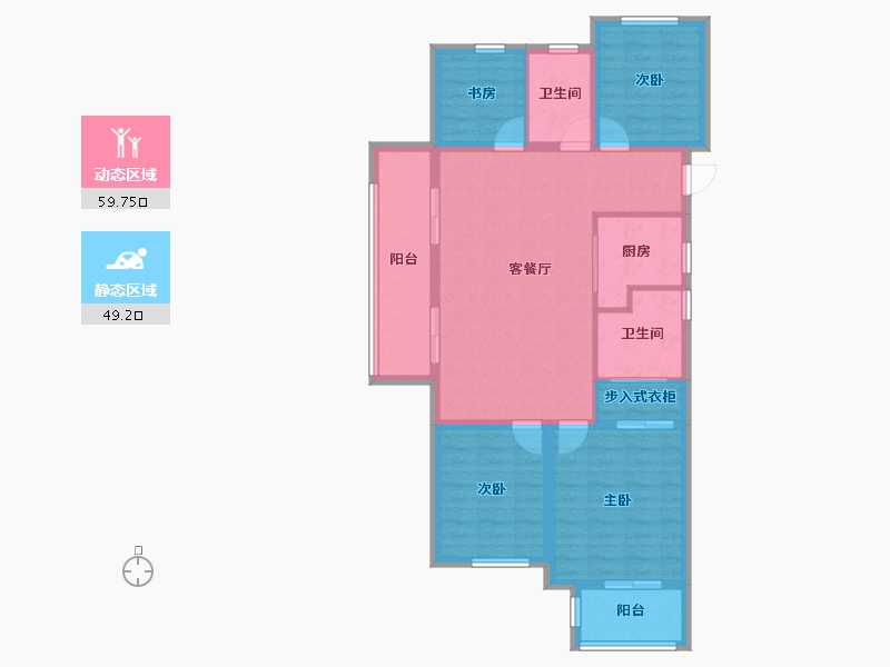 浙江省-绍兴市-华都杭宸府-97.67-户型库-动静分区