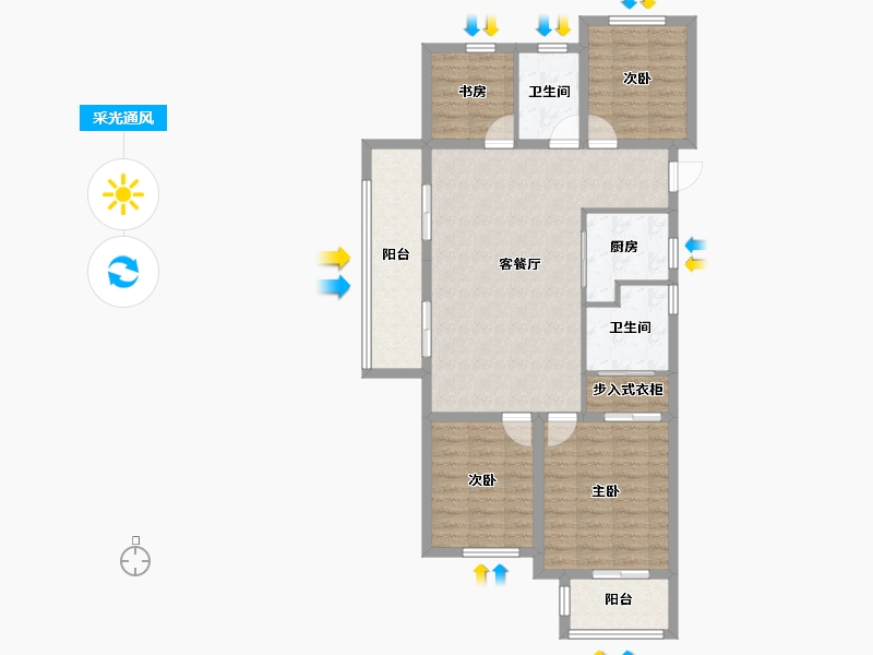 浙江省-绍兴市-华都杭宸府-97.67-户型库-采光通风