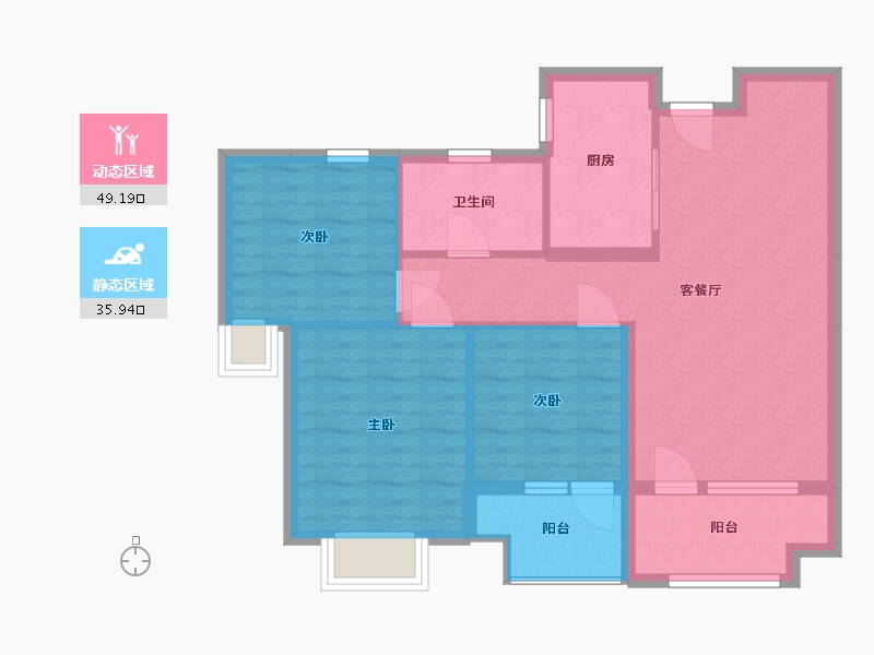 湖北省-襄阳市-东津世纪城-90.00-户型库-动静分区