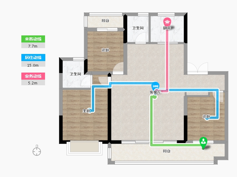 山东省-聊城市-世家·学府里-94.19-户型库-动静线