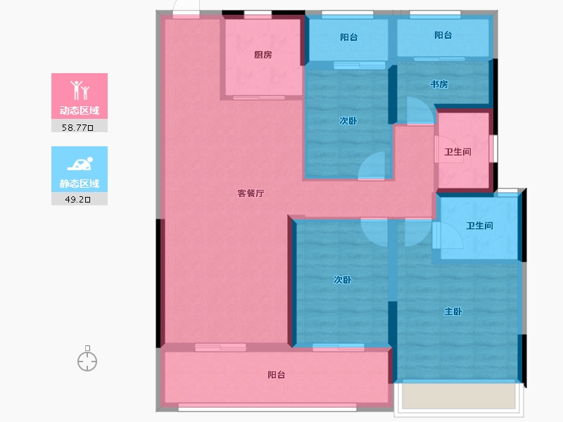 浙江省-温州市-翰林九境-96.00-户型库-动静分区