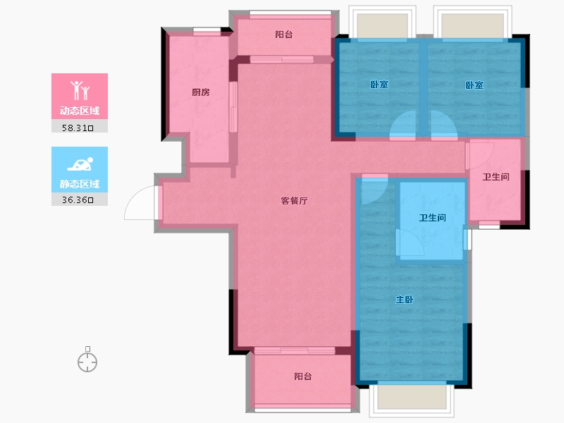 四川省-成都市-保利云上-83.72-户型库-动静分区