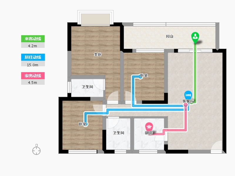 四川省-成都市-天和凤凰郡-82.35-户型库-动静线