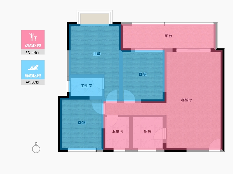 四川省-成都市-天和凤凰郡-82.35-户型库-动静分区