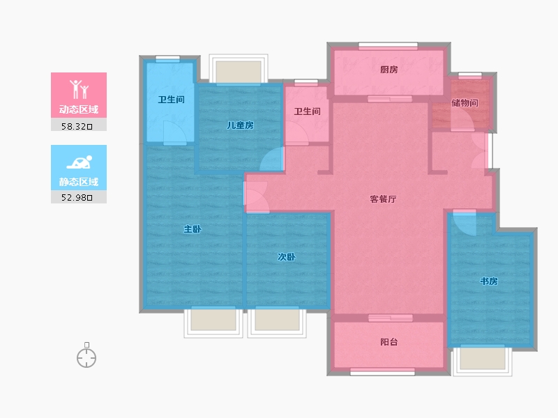 重庆-重庆市-万科招商理想城-110.10-户型库-动静分区