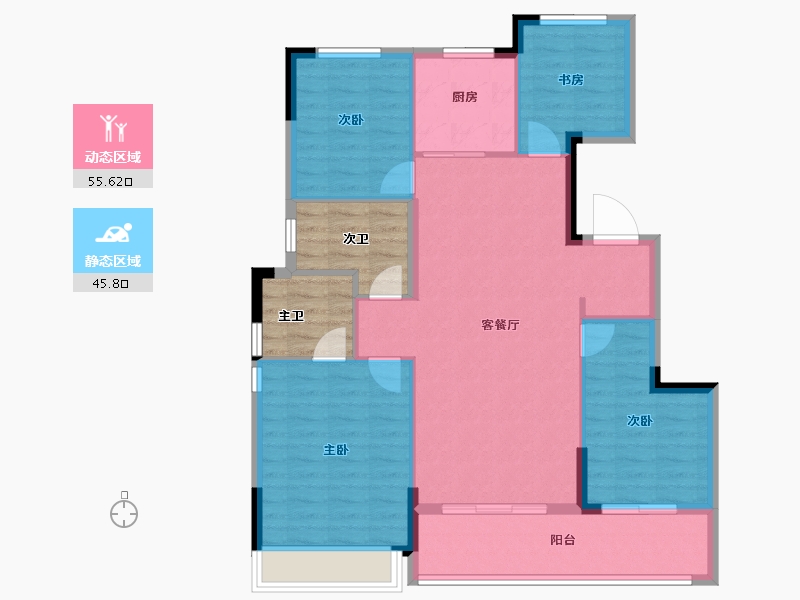 浙江省-嘉兴市-融创·嘉望府-101.60-户型库-动静分区