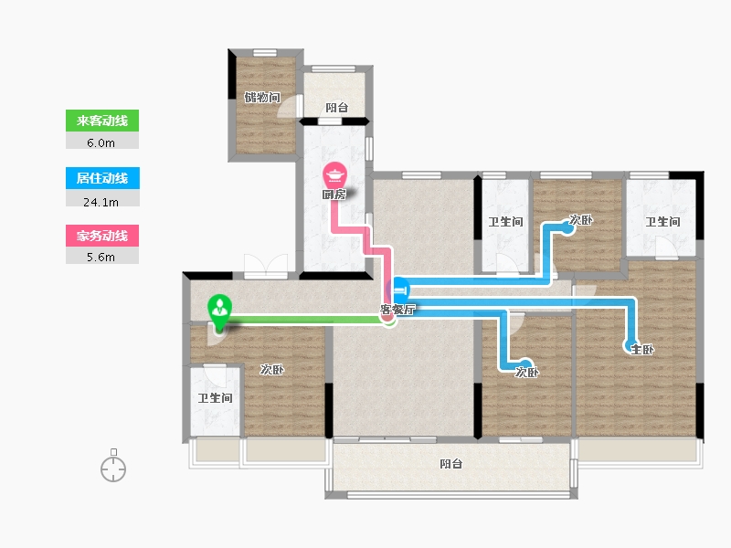 陕西省-渭南市-渭南碧桂园·壹号公馆-152.80-户型库-动静线