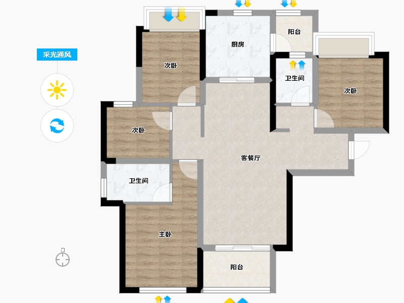 四川省-成都市-保利云上-89.19-户型库-采光通风