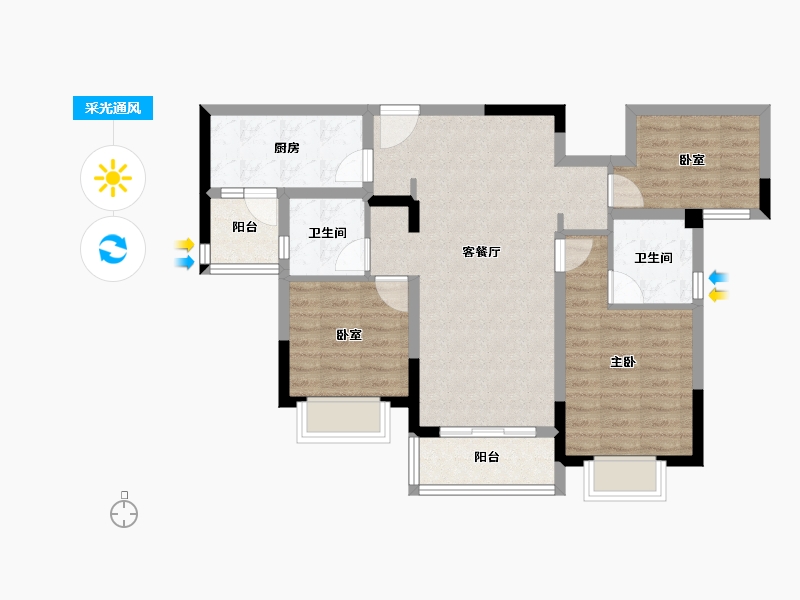 四川省-成都市-保利云上-79.66-户型库-采光通风