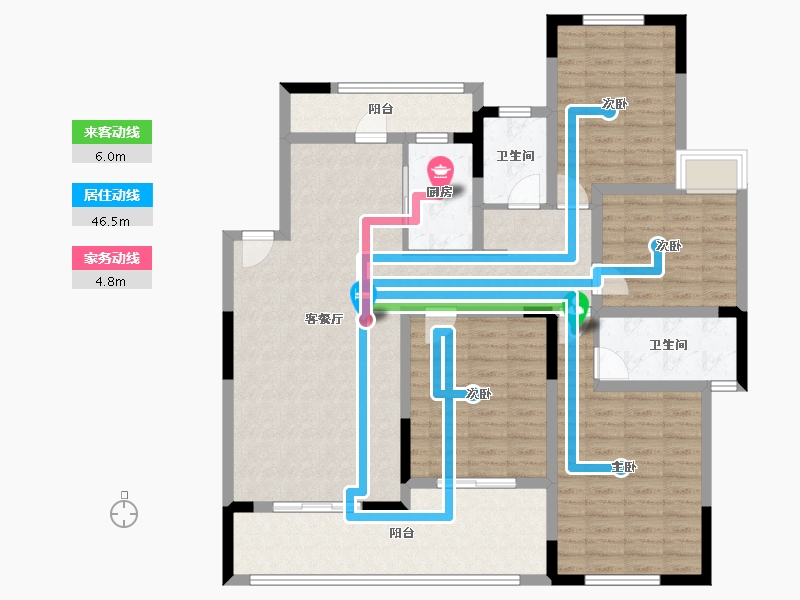 云南省-楚雄彝族自治州-龙城国际-130.00-户型库-动静线