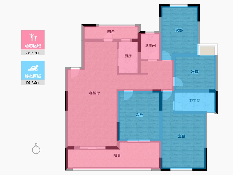 云南省-楚雄彝族自治州-龙城国际-130.00-户型库-动静分区