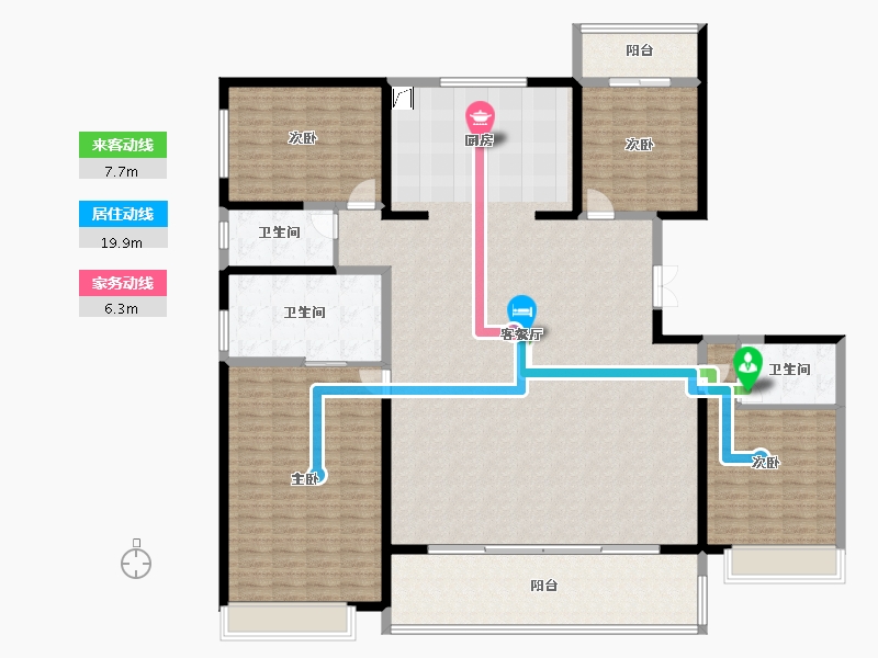 河南省-郑州市-华润郑东万象城·幸福里-216.00-户型库-动静线