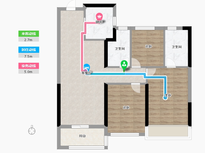 浙江省-温州市-建发大家文澜府邸-72.79-户型库-动静线