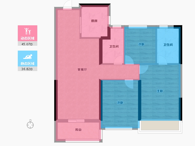 浙江省-温州市-建发大家文澜府邸-72.79-户型库-动静分区