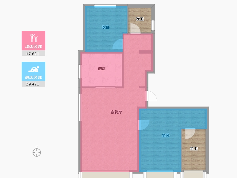 北京-北京市-金隅昆泰云筑-79.03-户型库-动静分区